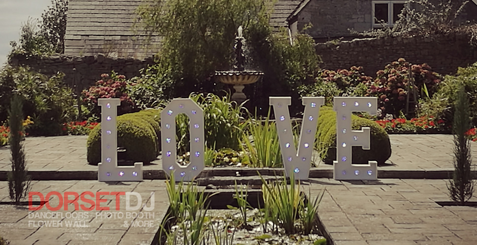 Light up LOVE letters bournemouth dorset hampshire outside castle