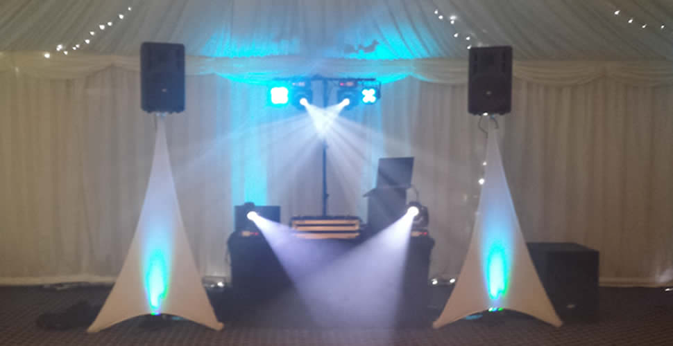 Party DJ White Marquee Setup by Dorset DJ